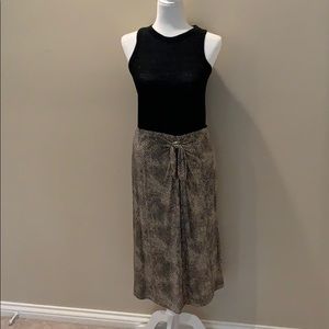 Leopard Midi Skirt with Tie Front